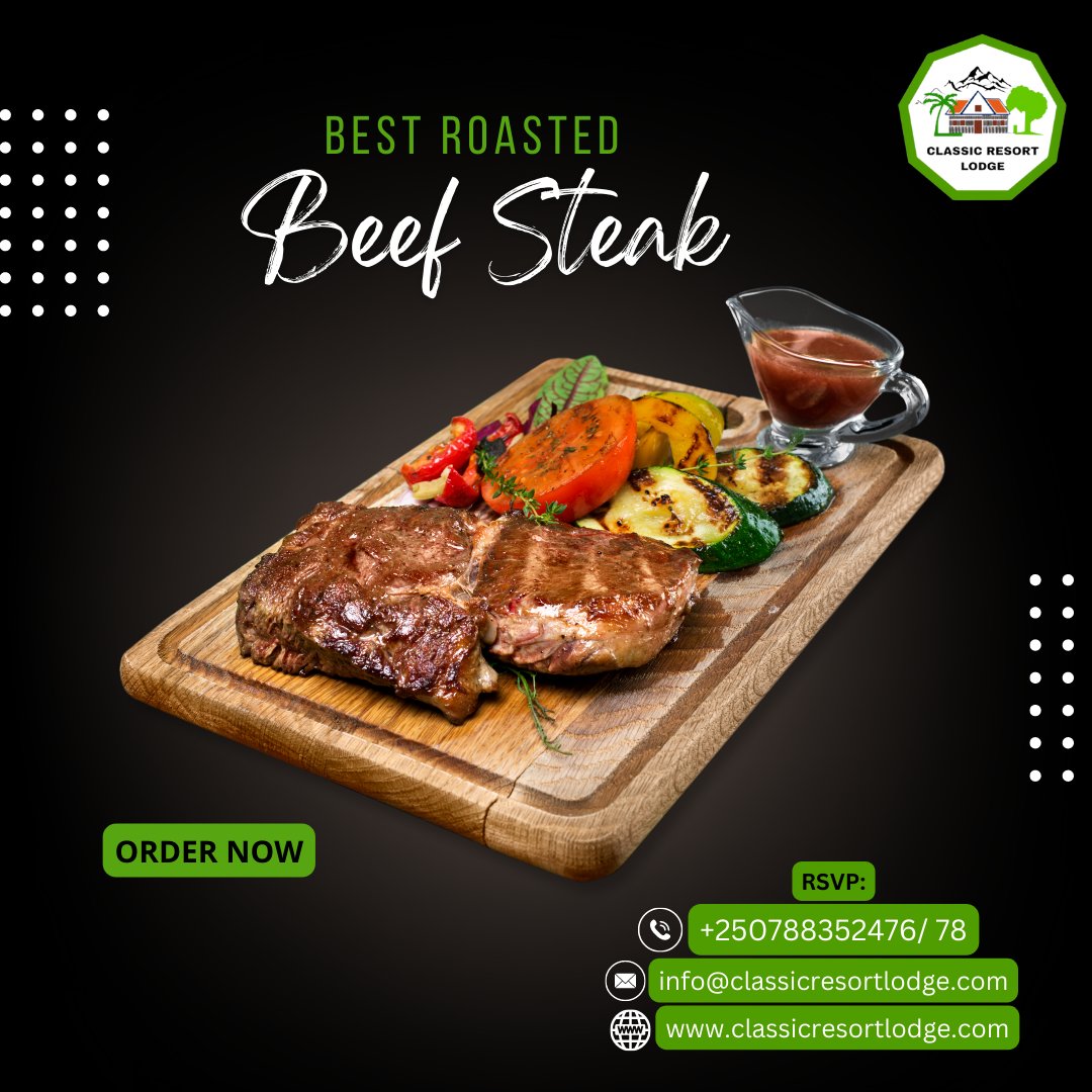 ClassicResort's tweet photo. 🍽️🔥 Take a break from the ordinary and dive into a steak experience that's extraordinary.🍴😋

#classicresortlodge #classichotelkg

#SteakAdventure #FoodEcstasy #Hospitality #Spa #love #pool #Adventure #conferenceFacilities #restaurant #HotelBooking #visitafrica https://t.co/7muee6wEQC
