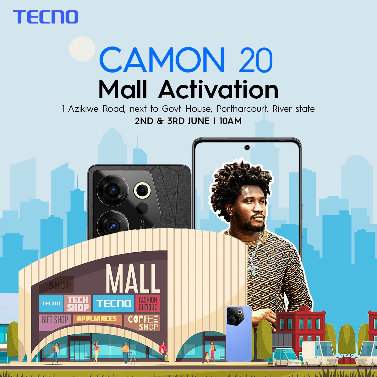Look who's coming to spice things up @iamnasboi

Come spend time with him and experience the CAMON 20 for a chance to get amazing gift items. 

#TECNOForNigerian
#CAMON20Series