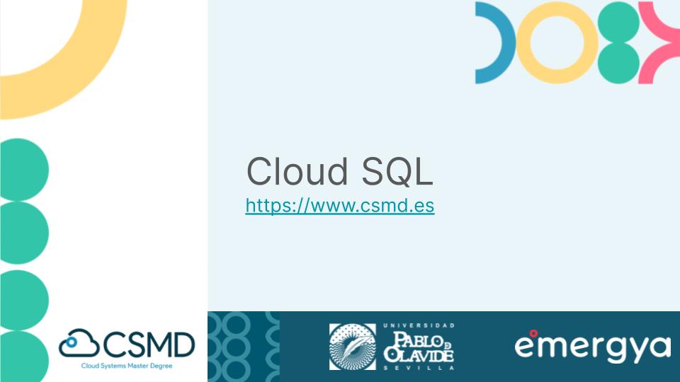 csmd_UPO's tweet image. Hoy tenemos dos súper sesiones en el #CSMD_v2 ⤵️

🔵 #CloudSQL y #Spanner con Sebastián García, Big Data and Analytics Specialist en Google.    
🔵 #AppEngine plugins, Cloud Scheduler y Cloud Tasks con Julio Amores, Specialist Solution Architect Lead en Vodafone.  ¡A por ello! 💪