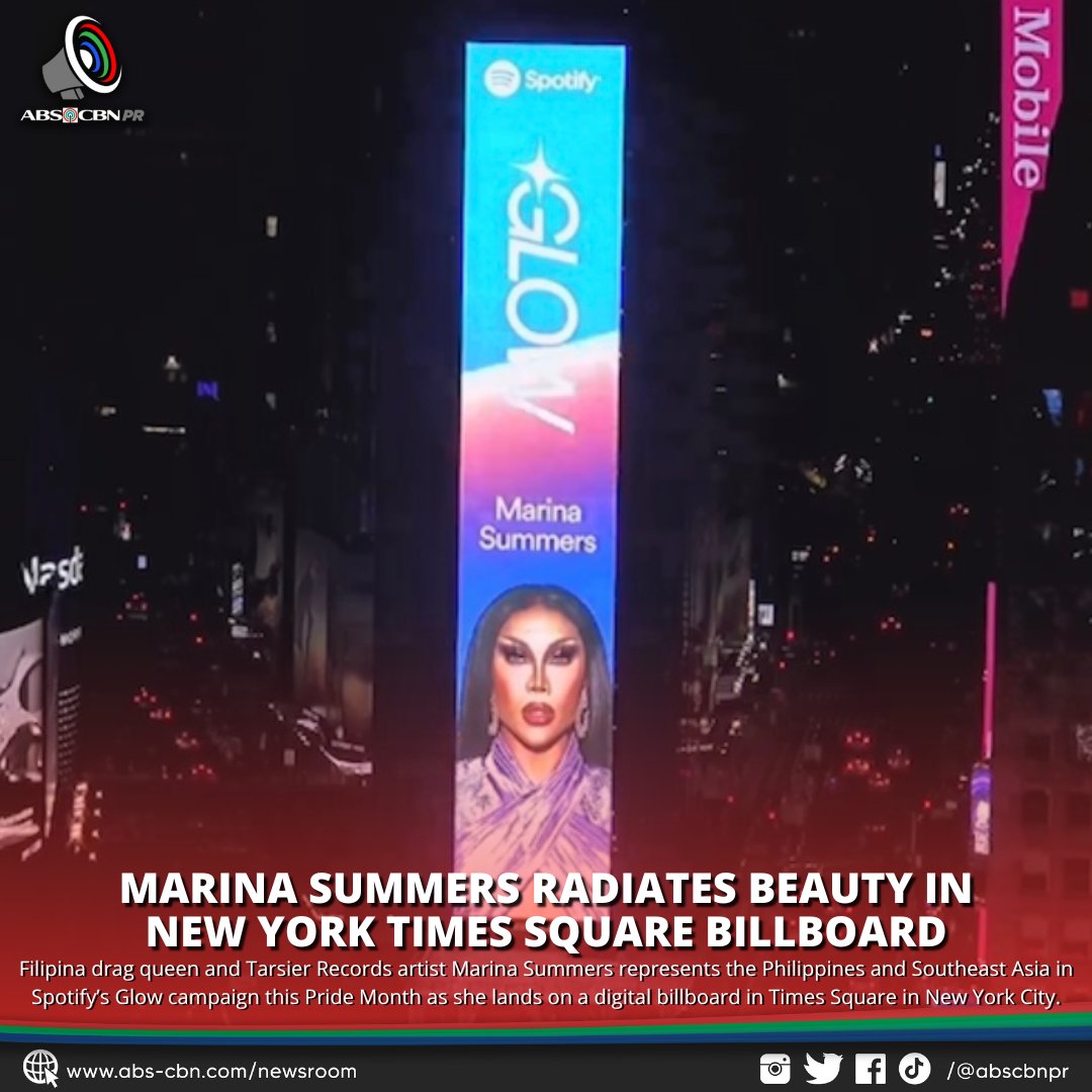 Aside from her Times Square feature, #MarinaSummers (@marinaxsummers) also graces the billboard in EDSA Guadalupe bridge and EDSA Orense this June.

Follow Marina on Spotify: open.spotify.com/artist/1Fyd3jf…