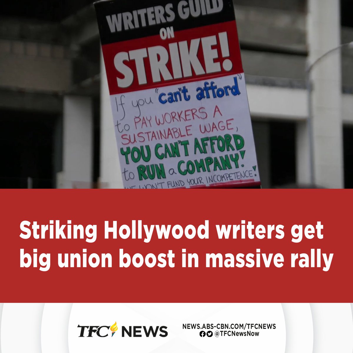 Workers on strike in Hollywood get a boost in their cause after the Screen Actors Guild - American Federation of Television and Radio Artists (SAG-AFTRA) also voted to authorize a strike.

@StevieAngeles with the details. #TFCNews

WATCH: youtu.be/KvEylpZiZOI