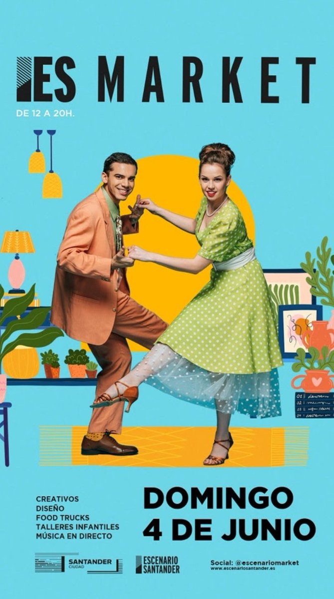 Domingo, 4 de junio, ES MARKET en Escenario Santander.
#Santander #Cantabria 
<a href="/EscenarioMarket/">Escenario Market</a>