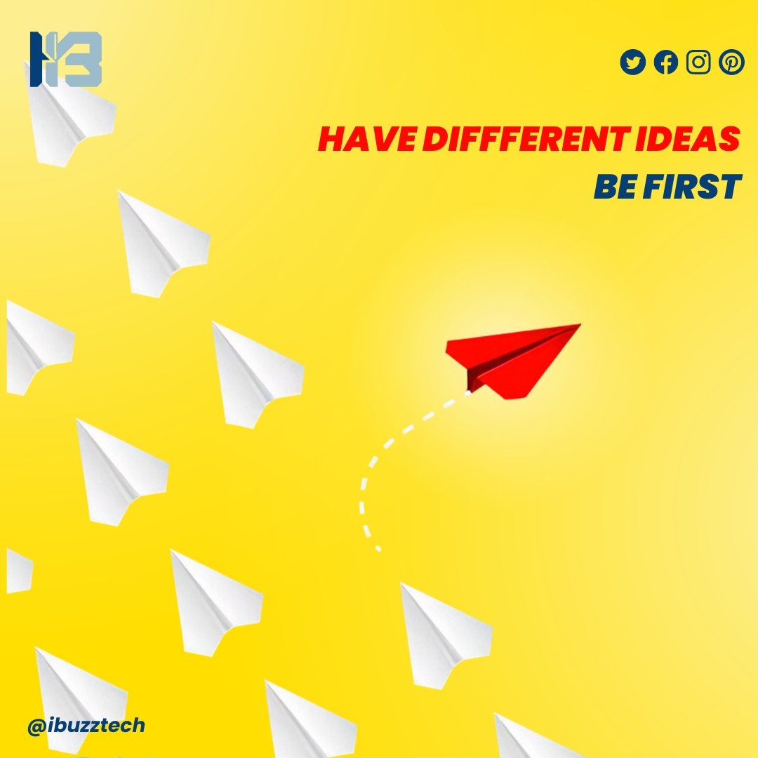 'Sometimes being first means being different. Get creative and stay ahead of the game with digital marketing! #innovativethinking #dmlife #digitalmarketing #ibuzztechsolution