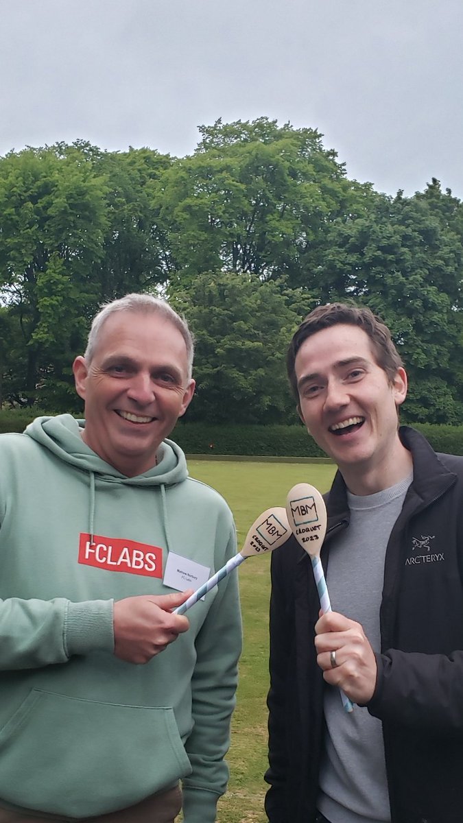 Well the weather didn't really cooperate but still a fun evening at the MBM Annual Croquet Tournament.  Thanks to all who came along.  The wooden spoon winners seem exceptionally pleased!