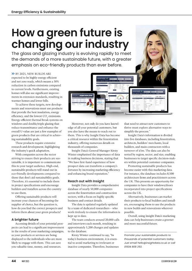 Insight Data (@insightdataltd) on Twitter photo Have you seen us in May's issue of <a href="/Clearviewmag/">Clearview Magazine</a> on page 44? π
Have a read π clearview-uk.com/258-may-2023/ Have you seen us in May's issue of <a href="/Clearviewmag/">Clearview Magazine</a> on page 44? π
Have a read π clearview-uk.com/258-may-2023/