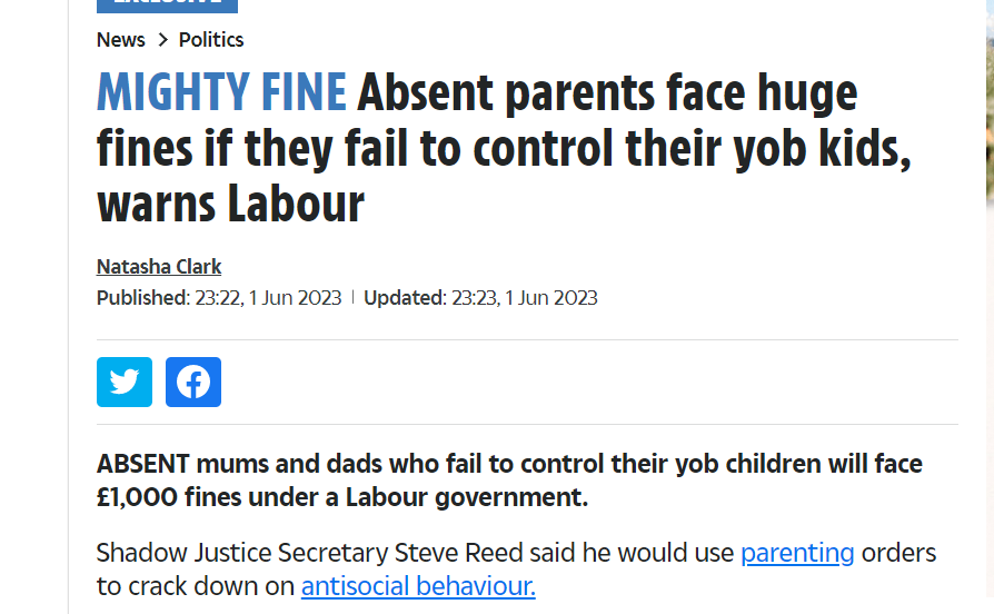 natalieben's tweet image. Really @UKLabour?

So you think the way to help struggling families - many of whom will be facing #poverty, poor housing and likely working shifts to make ends meet - is a £1,000 fine?

And you choose to announce manifesto policies in The Sun?