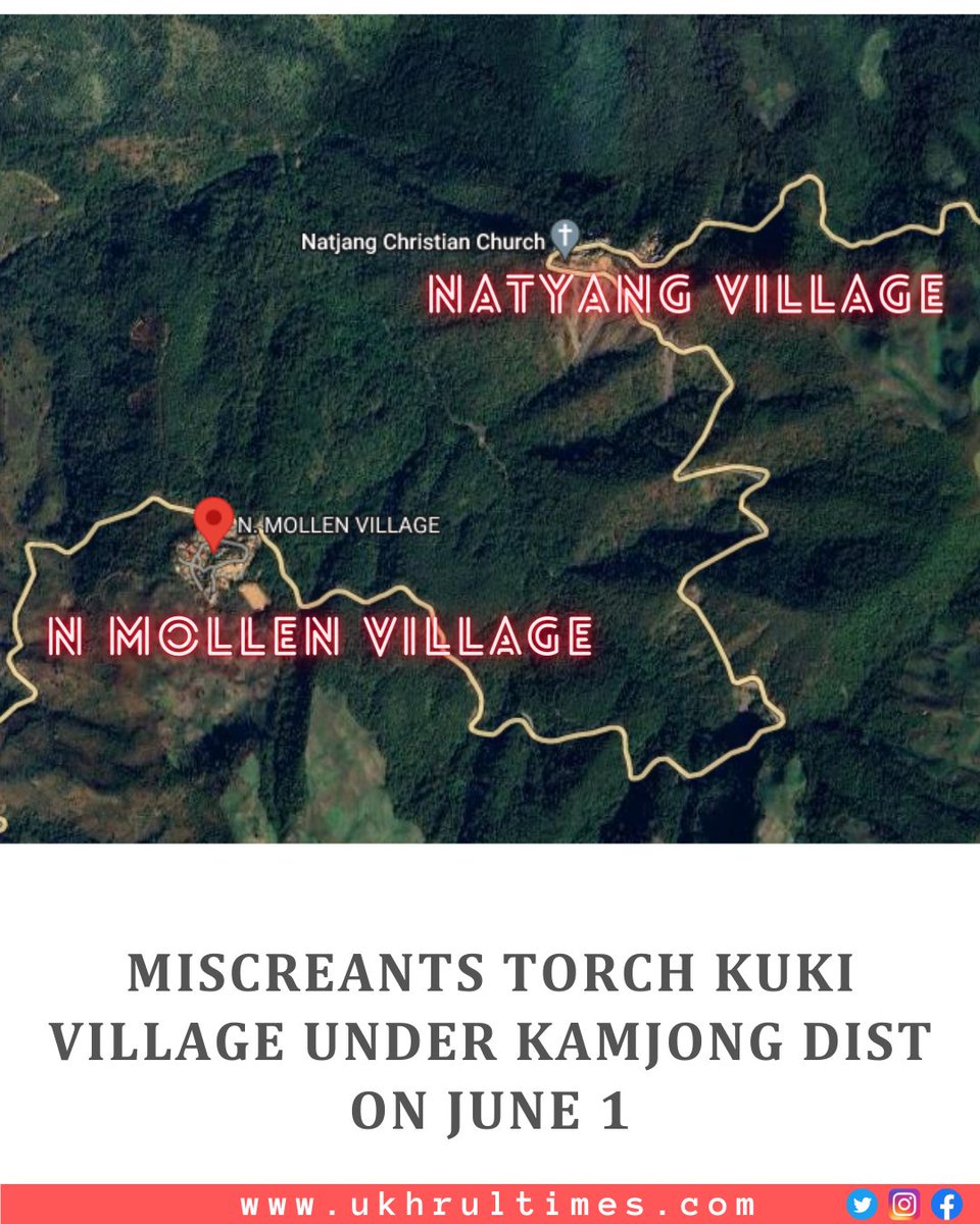 #Kamjong: At least 32 houses of Natyang (#Kuki) village under Kasom Khullen Sub-Division, Kamjong District was razed to ashes on Thursday morning. According to sources, the incident occurred around 6:30 am when the village was torched by unknown miscreants carrying weapons in…