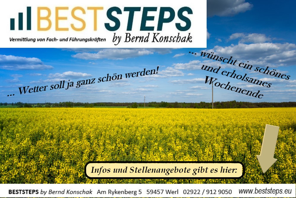 💻 beststeps.eu
📧 bewerbung@beststeps.eu
Schönes Wochenende ☀😉
#beststeps #personalvermittlung #karrierecoaching #personalberatung #newjob #jetztbewerben #zukunftgemeinsamgestalten #vertrauenvonanfangan #happyweekend😊