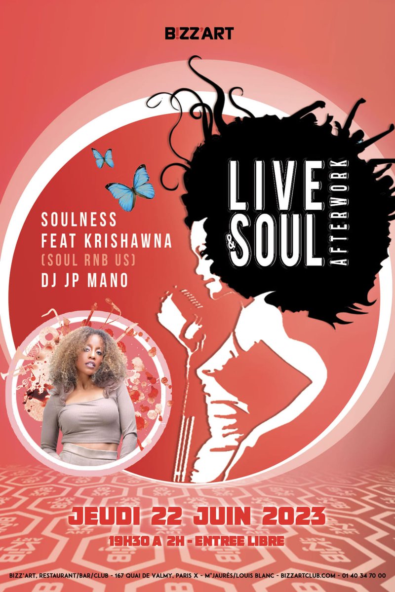 Krishawna_music's tweet photo. Catch me performing LIVE in Paris June 22nd for the B!ZZ'ART Soulness show! 

Shout Out to Manuelle Bizz'Art for having me! 

https://t.co/XdjY0q4l6n

#Savannahstreetmusic #Krishawna #international #musician #livemusic #paris #parisfrance #performance #Shodement #artist #travel https://t.co/4mZlPEzN5g