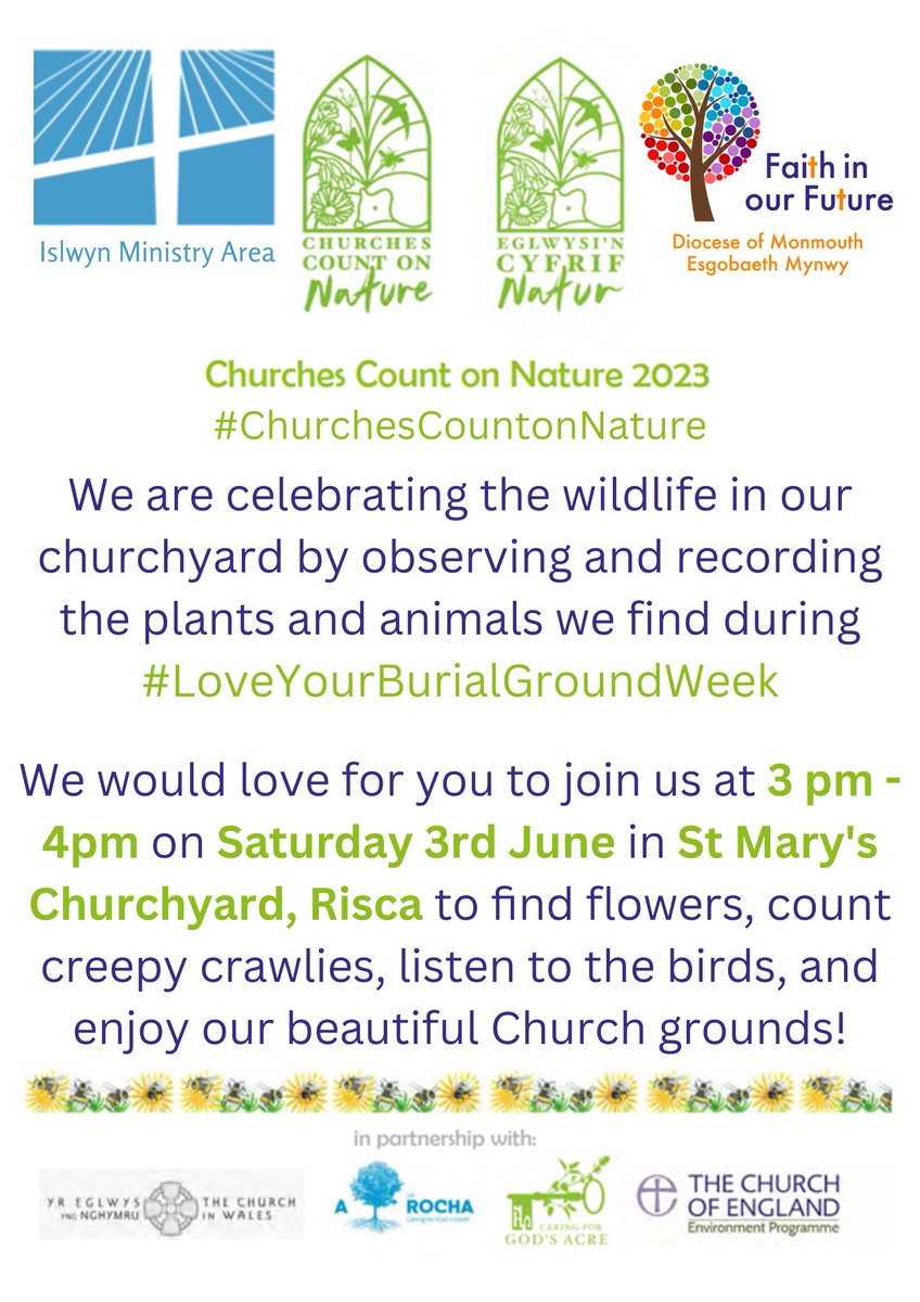 @MChurchcare @MonmouthDCO @FrNicholasGill @VenStellaBailey Thanks for sharing! We are looking forward to the launch of #ChurchesCountonNature #LoveYourBurialGroundWeek and #30DaysWild 🐞🌻