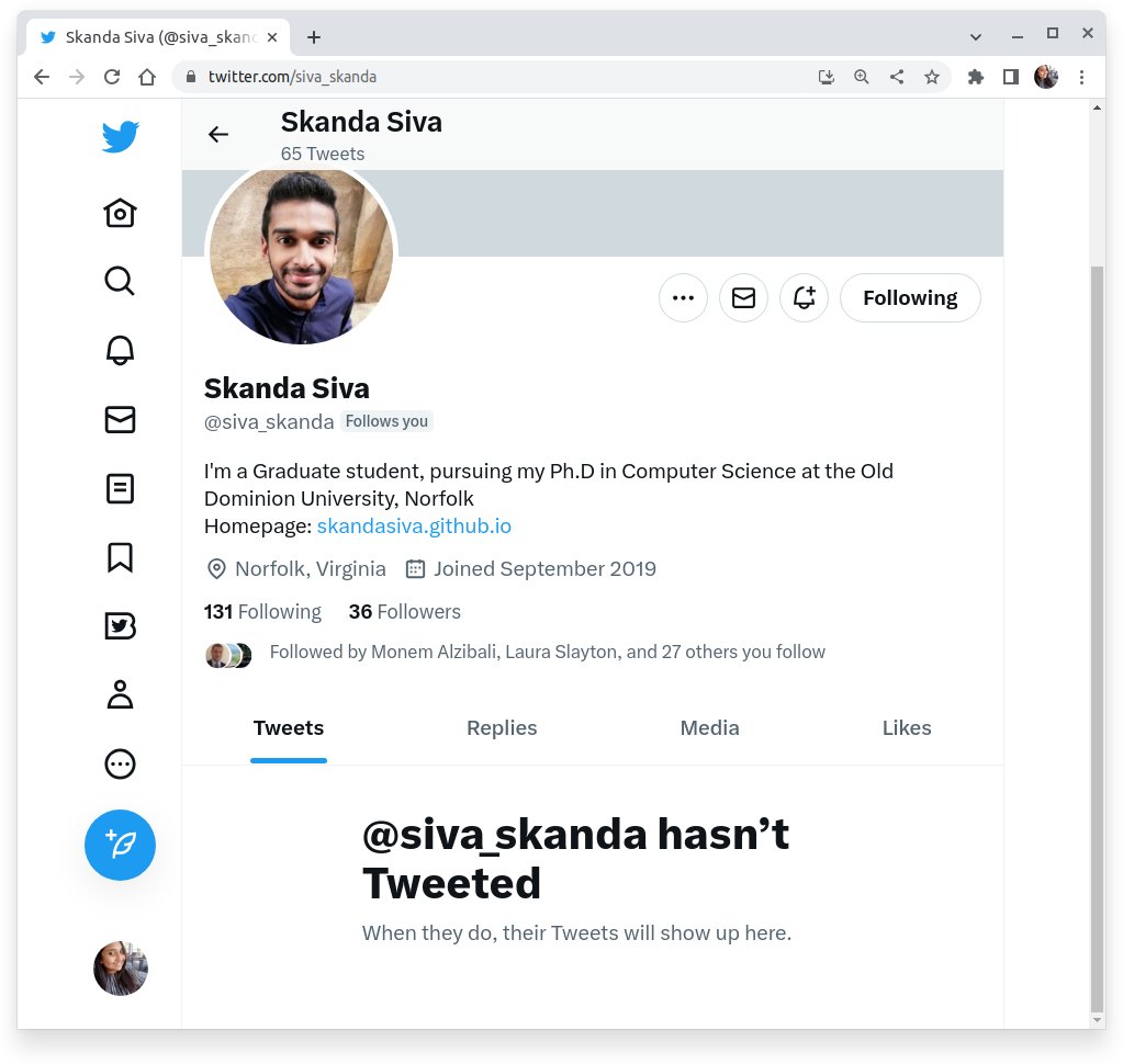 HimarshaJ's tweet photo. A Twitterverse where no one has anything to say...
#notweets #twitterglitch @WebSciDL
Couple of mementos that capture this elusive void of Twitter silence at the @waybackmachine, @internetarchive :
https://t.co/Vej23Mhg0z
https://t.co/NmnDTMM1sr https://t.co/bWk71kzoTb