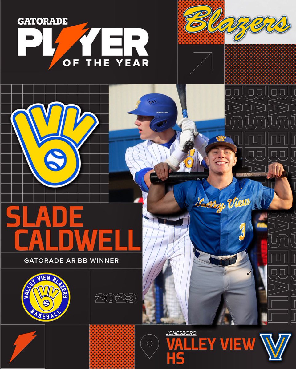 Our very own @slade_caldwell has been named the 2022-23 Gatorade Arkansas Baseball Player of the Year!  Slade will also be a finalist for Gatorade National Baseball Player of the Year!  

Congratulations Slade!  The Pack is proud of you!

@gatorade #GatoradePOY #GatoradePartner
