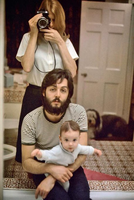A self-portrait of Linda, Paul &amp; Mary McCartney, 1969.