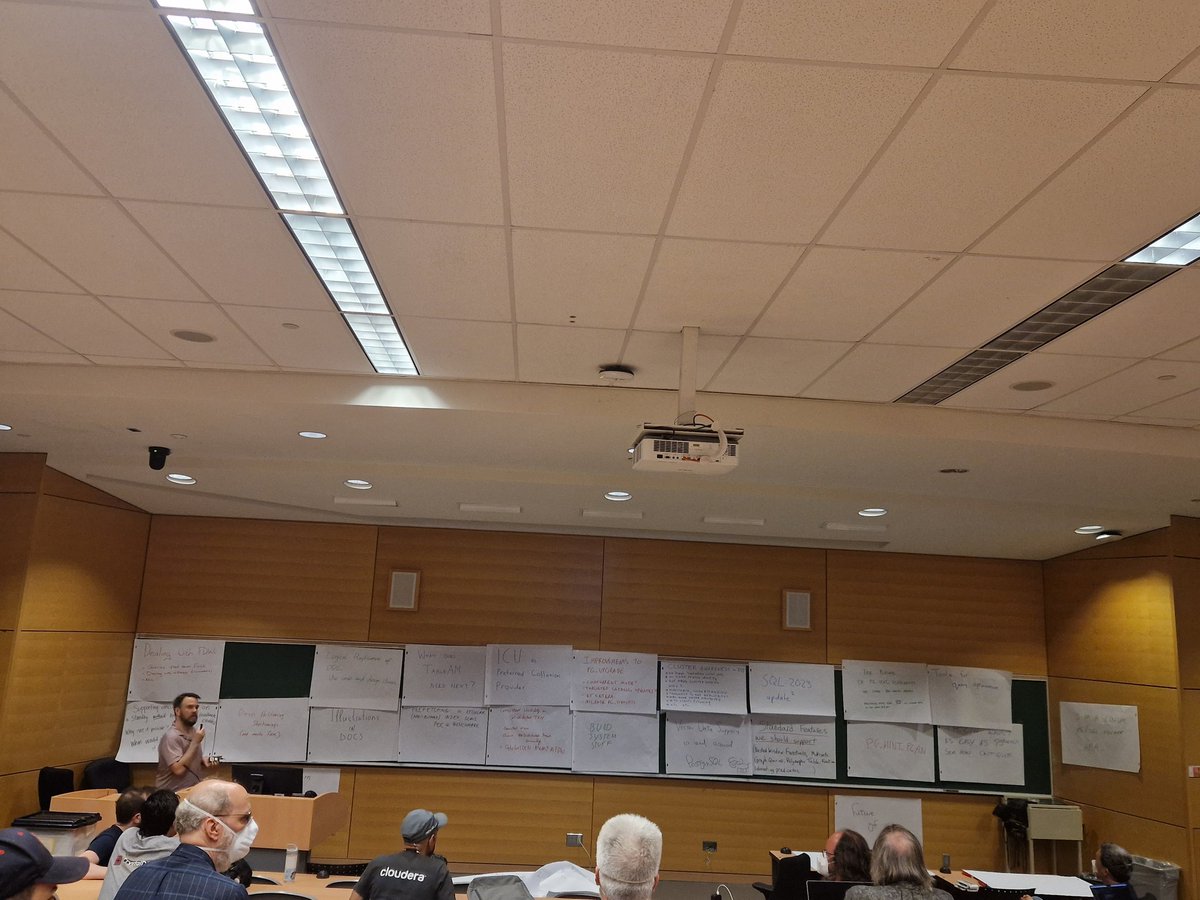 Alexander Kukushkin (@cyberdemn) on Twitter photo Unconference at <a href="/PGCon/">PostgreSQL Conference @pgcon@mastodon.social</a> has started, people proposing topics for discussions Unconference at <a href="/PGCon/">PostgreSQL Conference @pgcon@mastodon.social</a> has started, people proposing topics for discussions