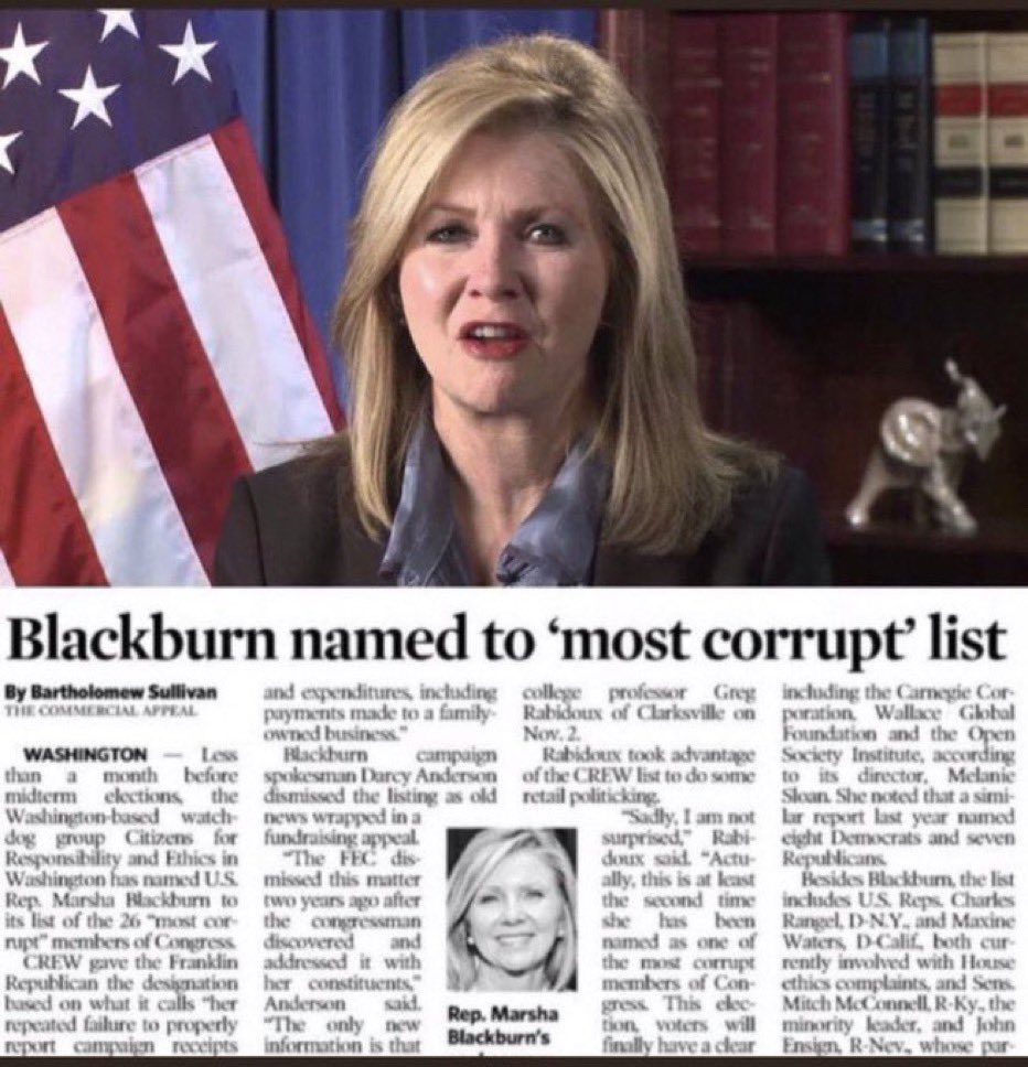 @MarshaBlackburn U trusted trump who appears to have stolen top secret docs and is suspected of espionage.. do u really want him handling National security?  
Difference is it’s a fact trump had those docs where ur making unsubstantiated allegations against Joe. 
But ur corrupt as well so….