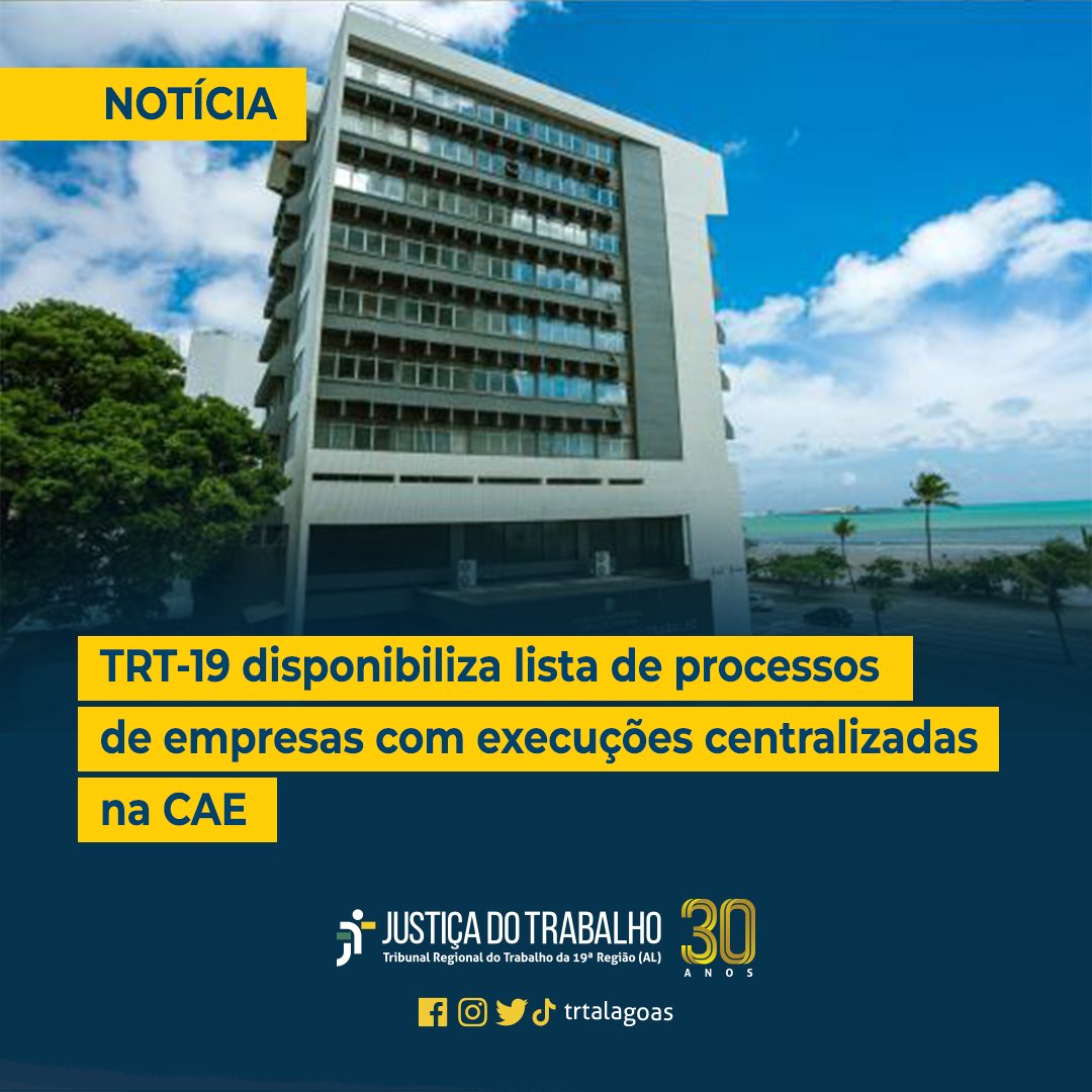 TRTAlagoas's tweet image. Listas estão atualizadas até 31 de maio de 2023

🖥️ VEJA A LISTA DE PROCESSOS: site.trt19.jus.br/portalTRT19/no…

#CAE #ListaDeProcessos #JustiçaDoTrabalho #TRT19 #TRTAlagoas #PraCegoVer #PraTodosVerem #DescriçãoDeImagem