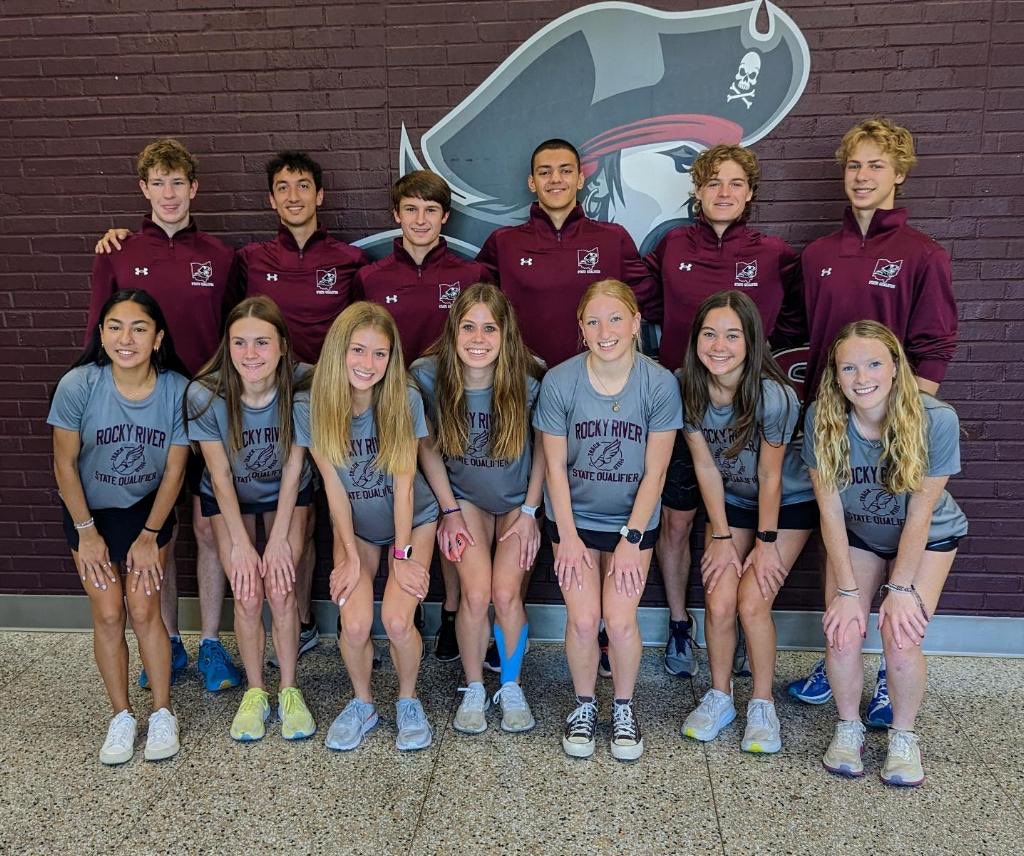 Rocky River T&amp;F State Qualifiers off to the DI Finals in Columbus today! Proud of all of you &amp; your accomplishments this season!Thank you to RR coaches &amp;staff, Boosters for yard signs, the school band and classmates for your ongoing support!Go Pirates!  ⁦@RRCSActivities⁩