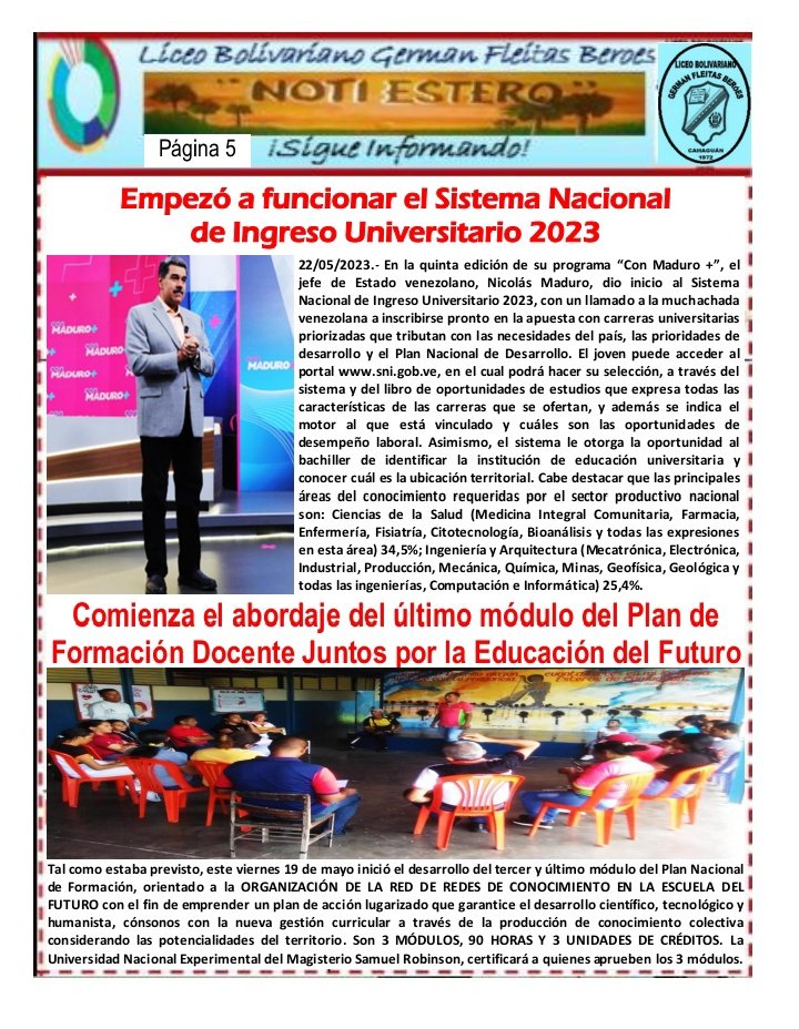SRACamaguan7's tweet photo. #02Junio
Centro Desarrollo Educativo 
Municipio Esteros de Camaguán
Equipo CRA L.B Germán Fleitas
Beroes Periódico Digital Mes Mayo  
#VenezuelaSinSanciones
@MPPEDUCACION @DGRPA1 @_LaAvanzadora @Gob_Guarico
@ZEGuarico @Eliascultura1
@petricari @Pedrojimenezuet https://t.co/I1LYQaOKHt
