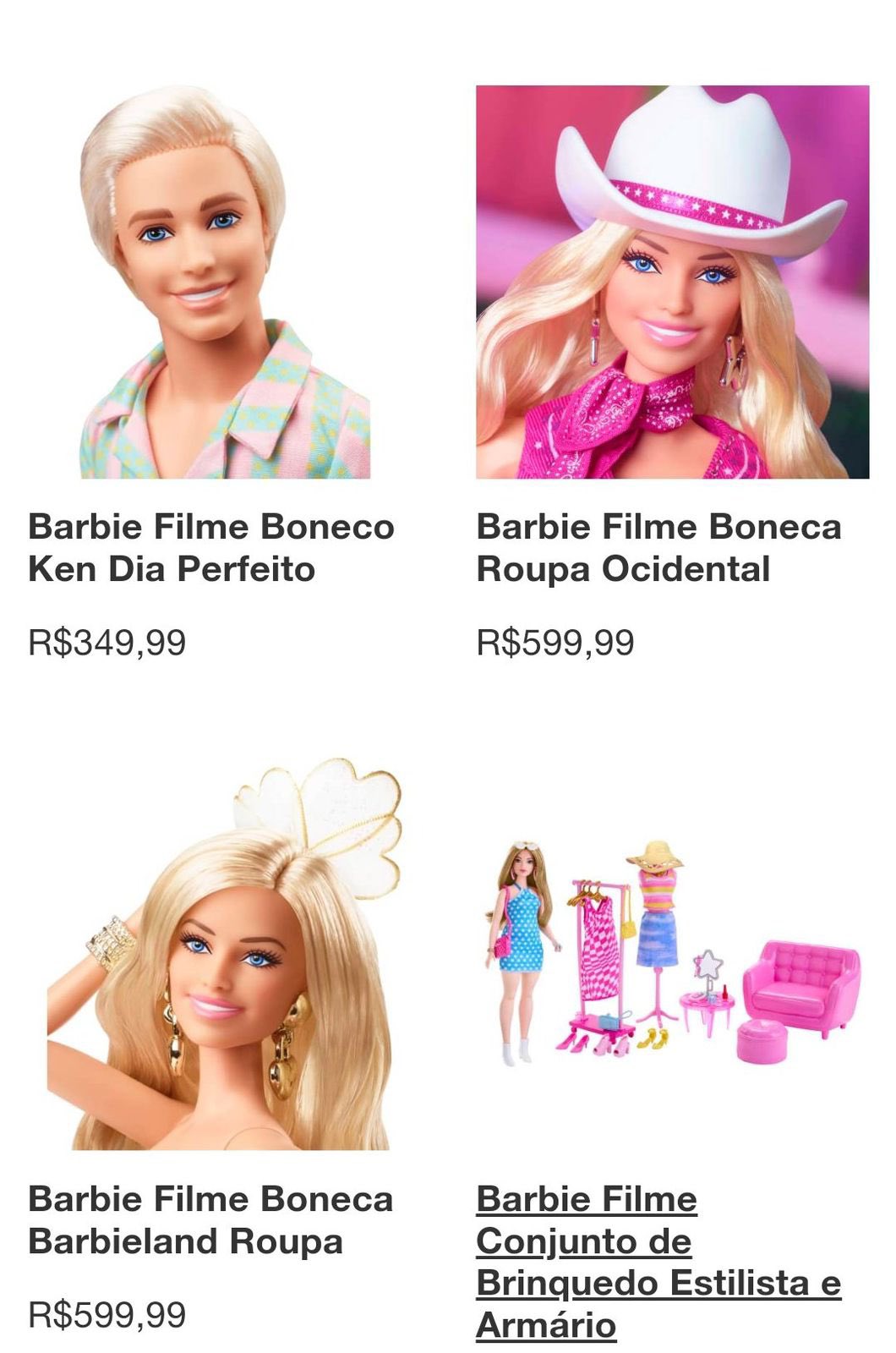 Barbie O Filme Boneca Roupa Ocidental - Mattel