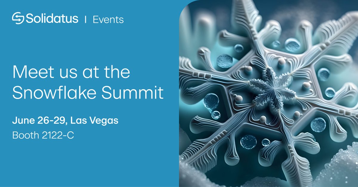 Going to the Snowflake Summit later this month? 

Meet us at booth 2122-C and find out how you can ✨supercharge✨ Snowflake governance with Solidatus. 

Not registered to attend yet? Here’s the link: hubs.ly/Q01RXWZj0

#SnowflakeSummit #datagovernance #datalineage