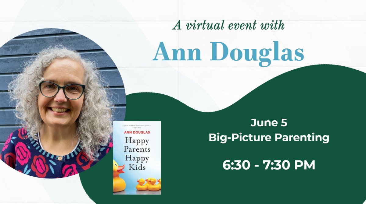 Save the date: LKDSB’s Parent Involvement Committee is hosting a virtual event on Monday, June 5 at 6:30-7:30 p.m. for a conversation with author Ann Douglas on “Big Picture Parenting.” Learn more: lkdsb.net