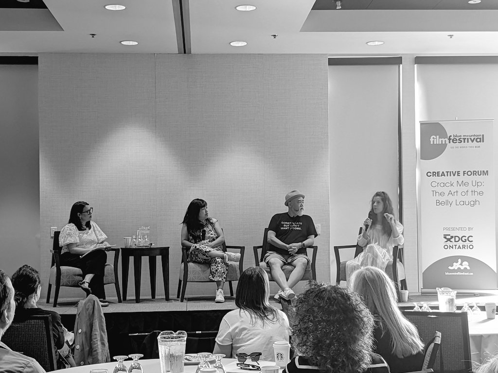 Talking comedy this AM with <a href="/TeriHart/">Teri Hart</a>, <a href="/ThatAleysa/">Aleysa Young</a>, @bitterasiandude &amp; Meredith MacNeill at the <a href="/BlueMtnFilmFest/">Blue Mountain Film + Media Festival</a>!