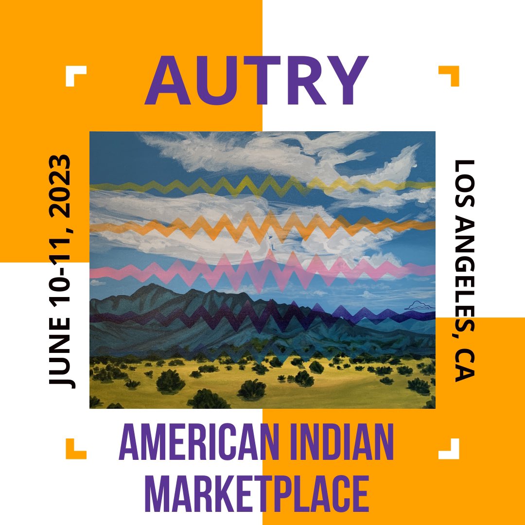 NEXT WEEK!!!
American Indian Arts Marketplace
at @theautry , June 10 & 11, 2023.
++++
Really looking forward to being back in California for this event! Hope to see you there. 
++++
#PaiutePainter #NuumuTiagadu #NativeArtist #AutryAIAM2023