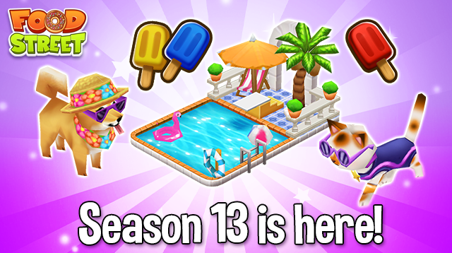 PlayFoodStreet's tweet photo. Help Zoe keep her guests cool by the pool! Collect Red, Yellow and Blue popsicles and exchange them for Colorful Kitties and more in Season 13!
#FoodStreetGame #SupersolidGames https://t.co/ZDNRTZYICP