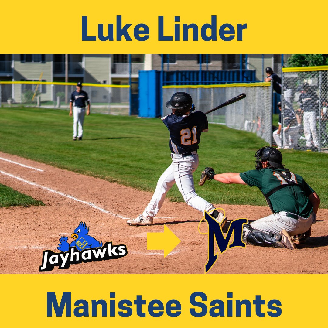 ManisteeSaints's tweet photo. Next is Luke Linder! Luke is an OF from Traverse City. He received Second team All North Conference this season in the @MichCCAA . Luke finished off his Sophomore season with a .377 AVG., .478 OBP., .556 SLG. and 36 SB's with Muskegon CC. https://t.co/2p7Q8duasE #MeetTheSaints https://t.co/CshlgcJboT