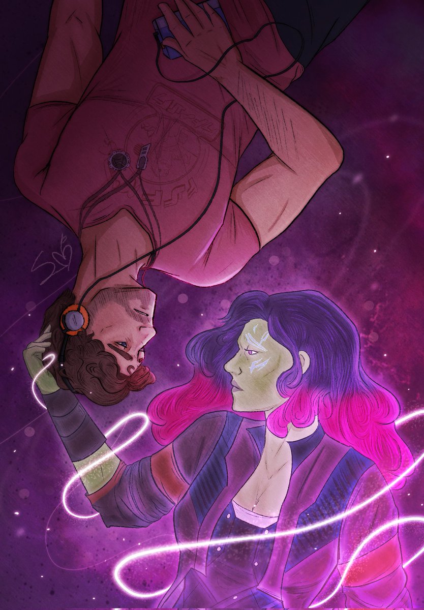 'If you ever change your mind, about leaving me behind. Baby, bring it to me. Bring your sweet loving.' 💖 Loved drawing this one~ #GuardiansOfTheGalaxy #GuardiansoftheGalaxyVol3 #gotgvol3 #marvel #avengers #gamora #starlord #peterquill #fanart #marvelfanart #starmora #procreate