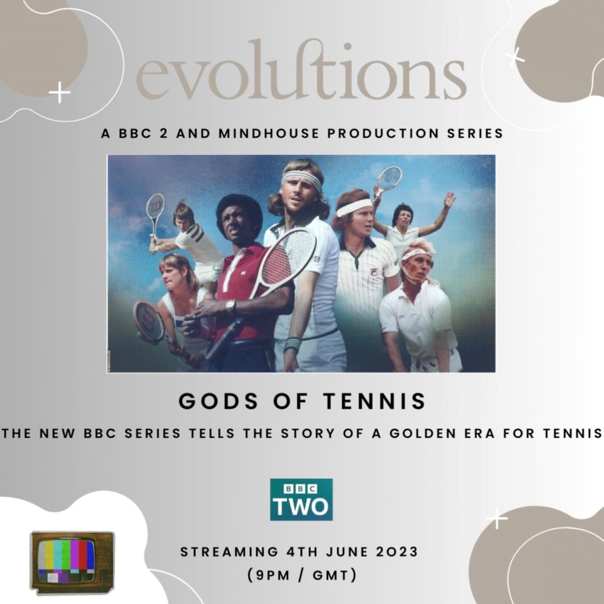 🎾BBC Two and Mindhouse productions have served up a look back at a golden age of tennis. 🎾

 Episode 1 of Gods of Tennis airs this Sunday at 9PM on BBC 2.

Client: <a href="/MindhouseTV/">Mindhouse Productions</a> 
Posted at Evos London

#postproduction