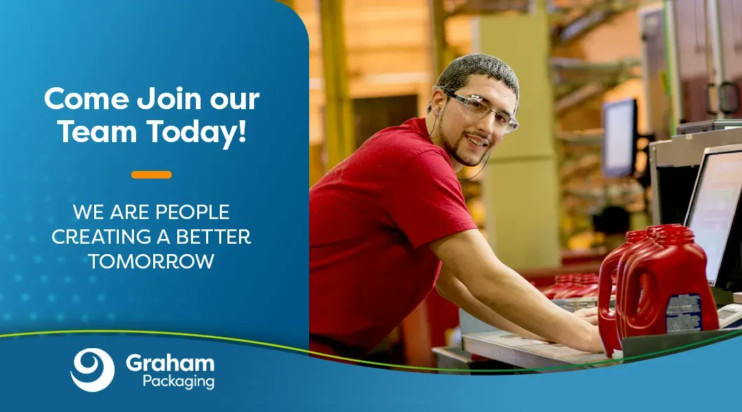 At Graham Packaging, we believe that our people are our greatest competitive advantage. Join us and be part of a winning team. 

#job #career #opportunity #manufacturing #plasticsindustry #sustainablesolutions #innovation #globalcompany #grahampackaging