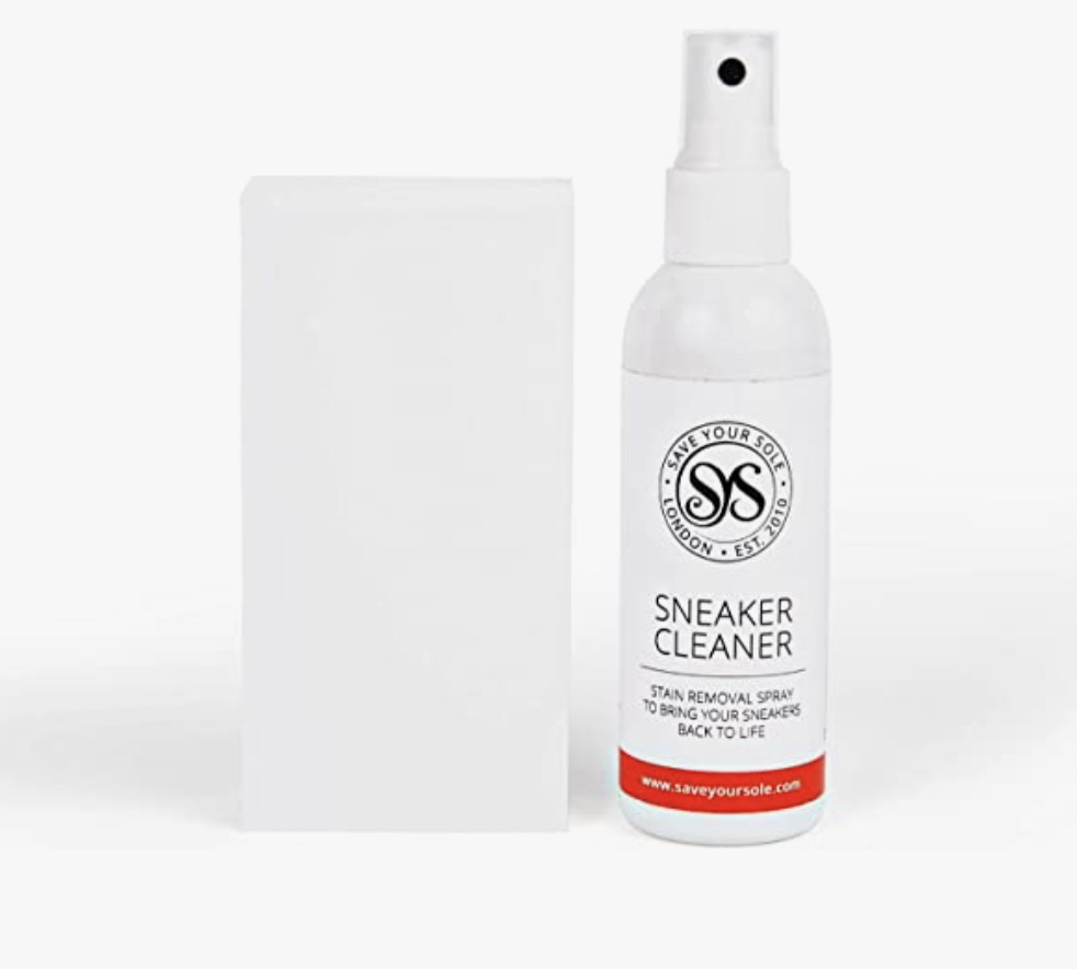 saveyoursole's tweet image. THE PERFECT CLEANING DUO FOR WHITE LEATHER TRAINERS or SNEAKERS 👟🤍​​​​​​​​​​​​​​​​​​The Sneaker Cleaner Kit includes a Sneaker Cleaner Spray with a Magic Sponge. The perfect duo to help keep your favorite sneakers looking their best!  The shoe cleaner spray is specially made fo
