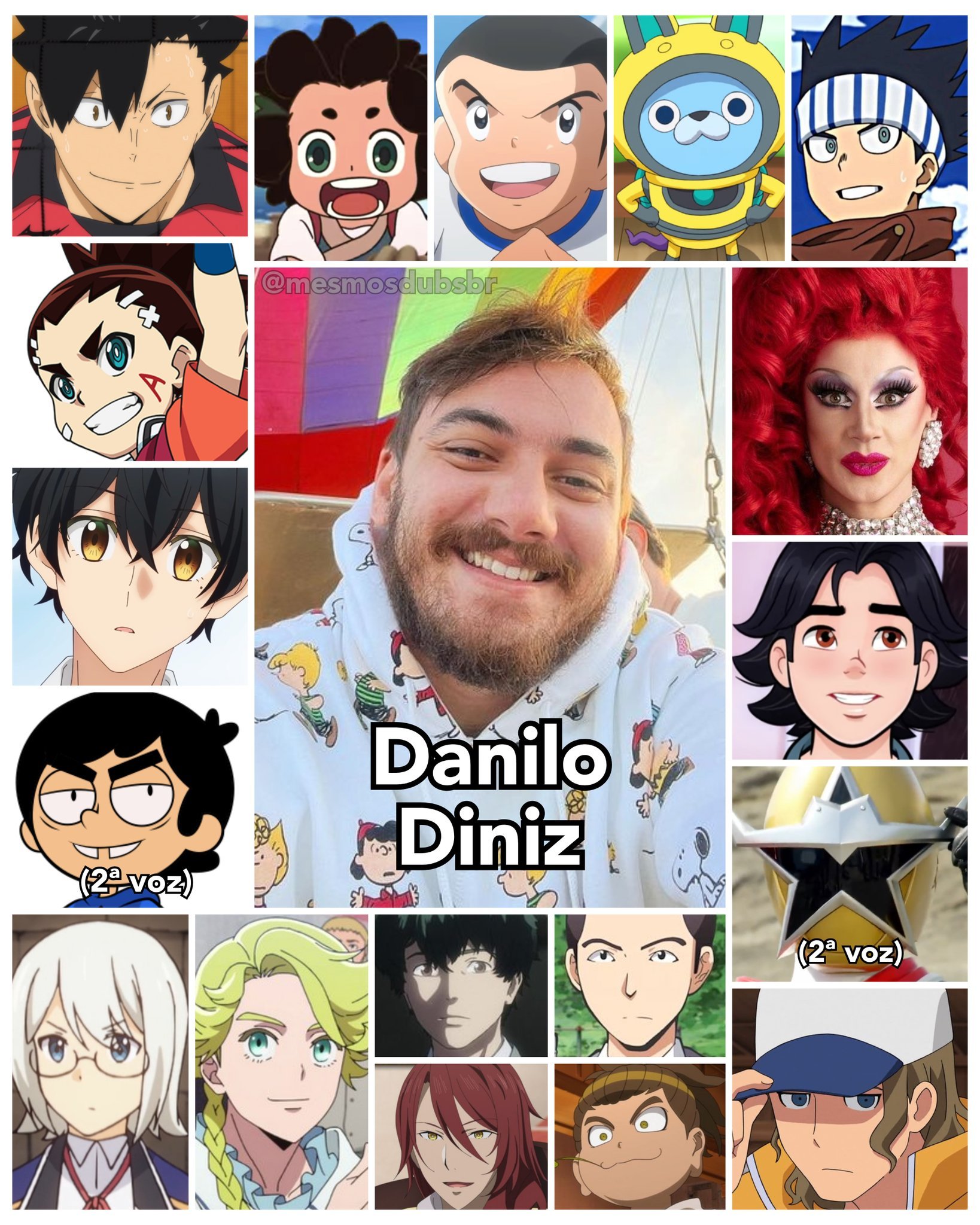 Personagens Com os Mesmos Dubladores! on X: - Danilo Diniz, dublador do  Tetsuro Kuroo em Haikyuu, Aiger em Beyblade Burst, Yoshikazu Miyano em  Sasaki and Miyano, Cain von Silford em Crônicas de