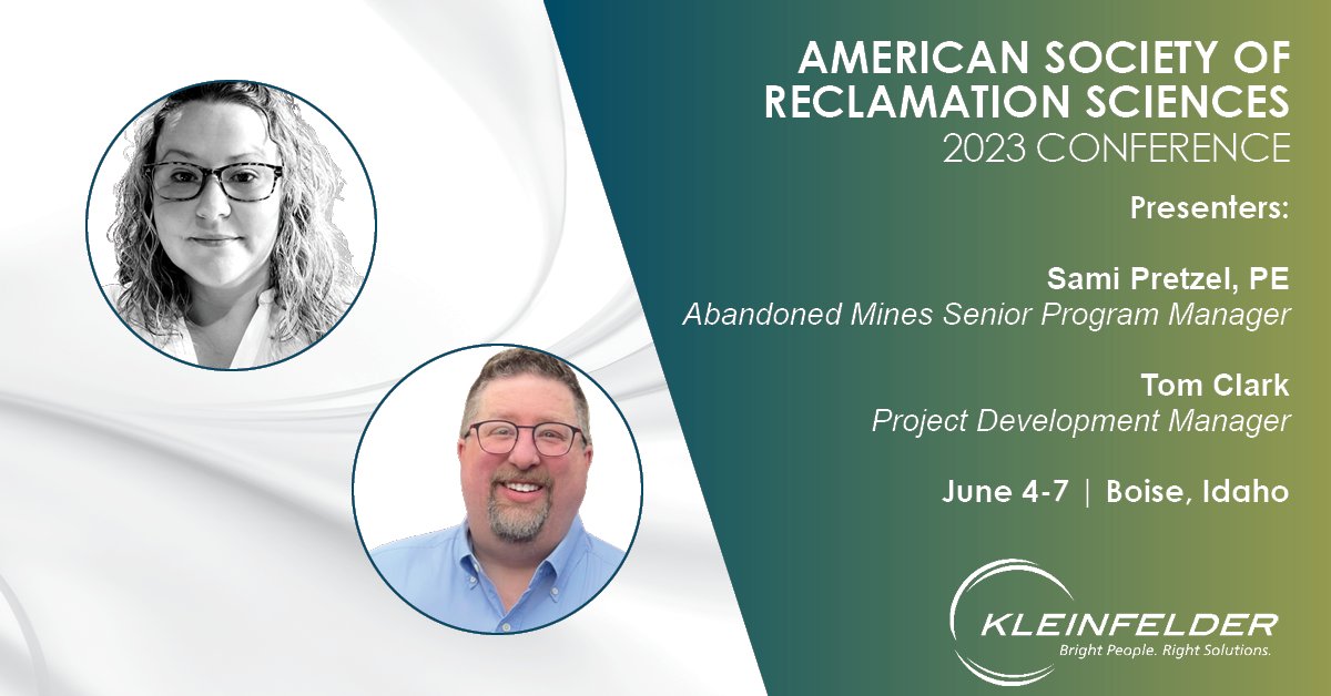 We're proud to attend & present at the American Society of Reclamation Sciences Conference in Boise next week!

Looking to join a team making a difference in this field? Apply today! bit.ly/42fsDg7

#WeAreKleinfelder #ASRS #Reclamation #Mining #Conference #Hiring