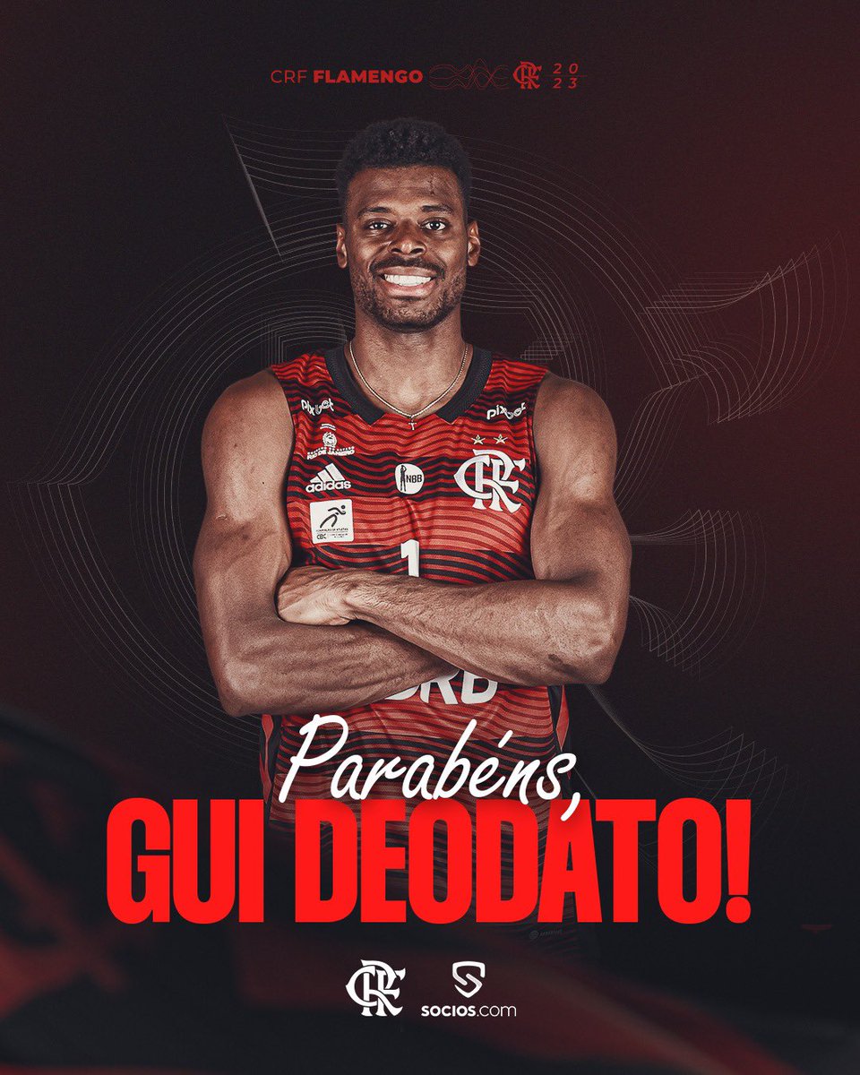 Hoje é dia de comemorar o aniversário do nosso camisa 1. Gui Deodato completa mais um ano de vida nesta sexta-feira. Parabéns, Gui!

#FlaBasquete #NaçãoBRB #DNARubroNegro