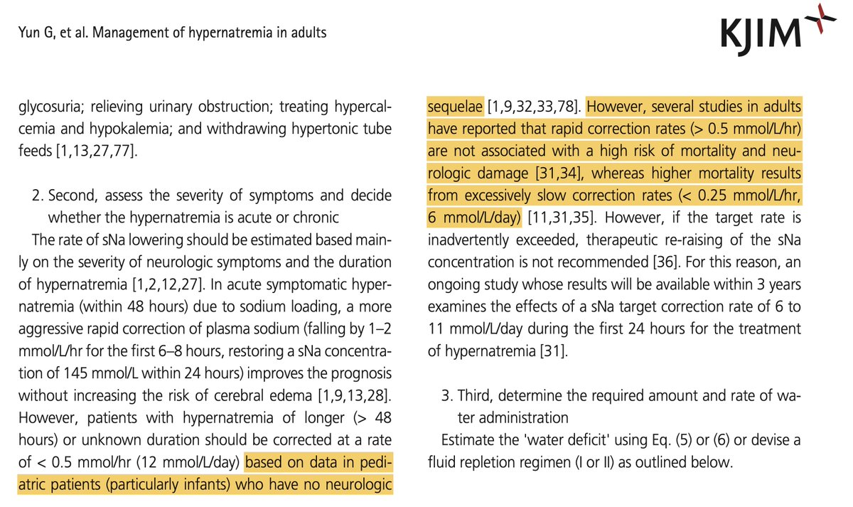 <a href="/CritCareReviews/">Critical Care Reviews</a> slow correction of hypernatremia in older adults is not evidence-based.  the authors discuss this in the text of the article, but unfortunately not in their algorithm. for patients >>40 years old, target 6-11/day is too conservative IMHO.
emcrit.org/ibcc/hypernatr…
