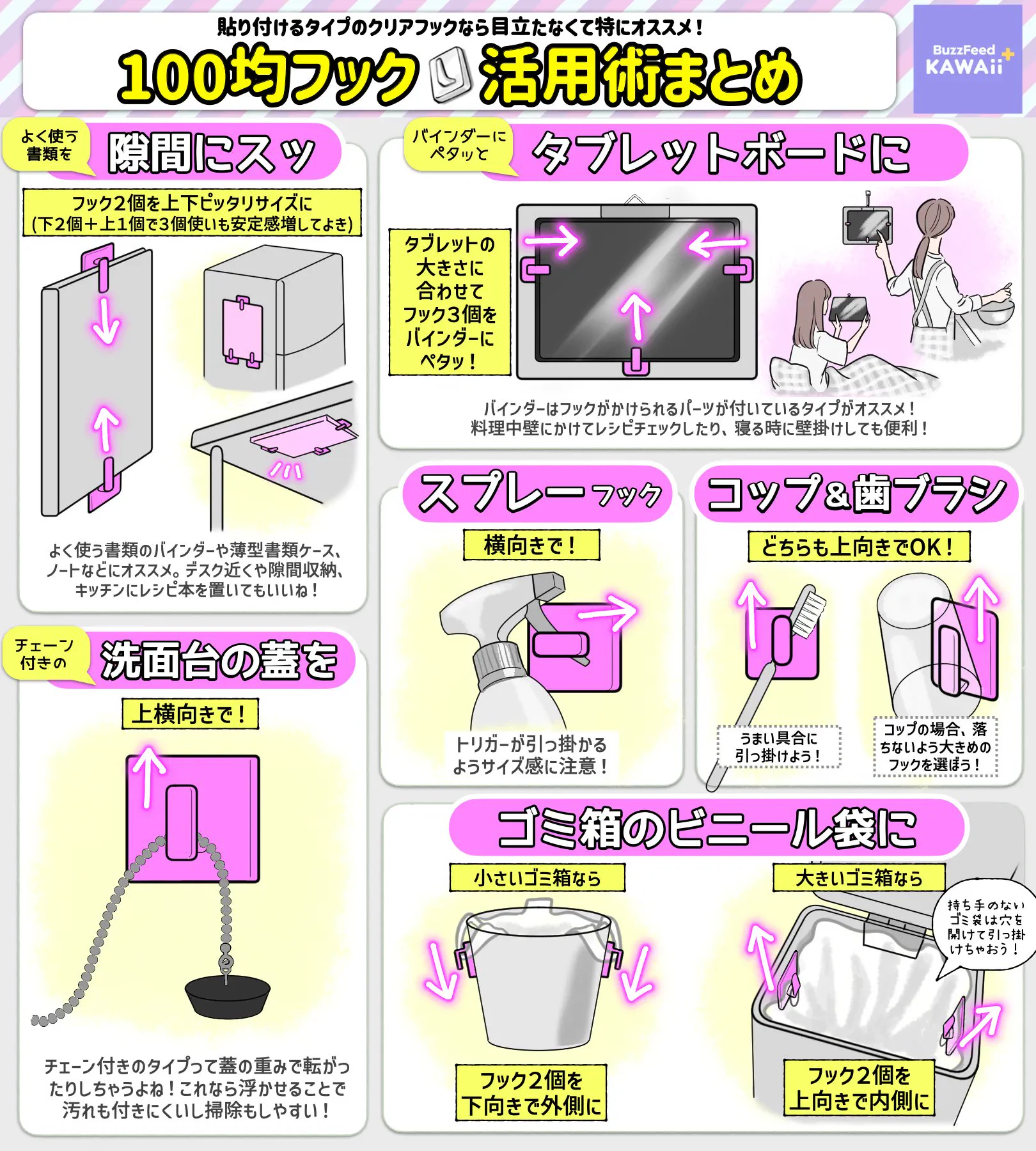 思わず試したくなるようなものばかり！100均のフックのいろいろな活用術のまとめ！