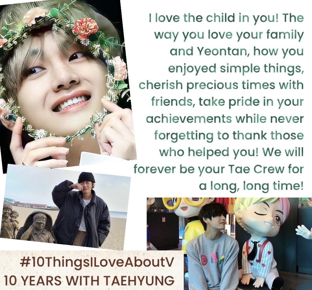 #10ThingsILoveAboutV
10 YEARS WITH TAEHYUNG

You remind me of my happy chilhood!