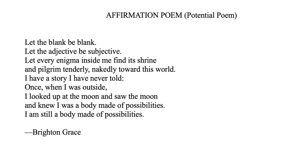 @Joseph_Fasano_ @penguinrandom @TarcherPerigee Not sure if this is the right thread to be sharing it on, but also here is what I produced from the 'Affirmation' prompt. Had a lot of fun writing it. #themagicwords