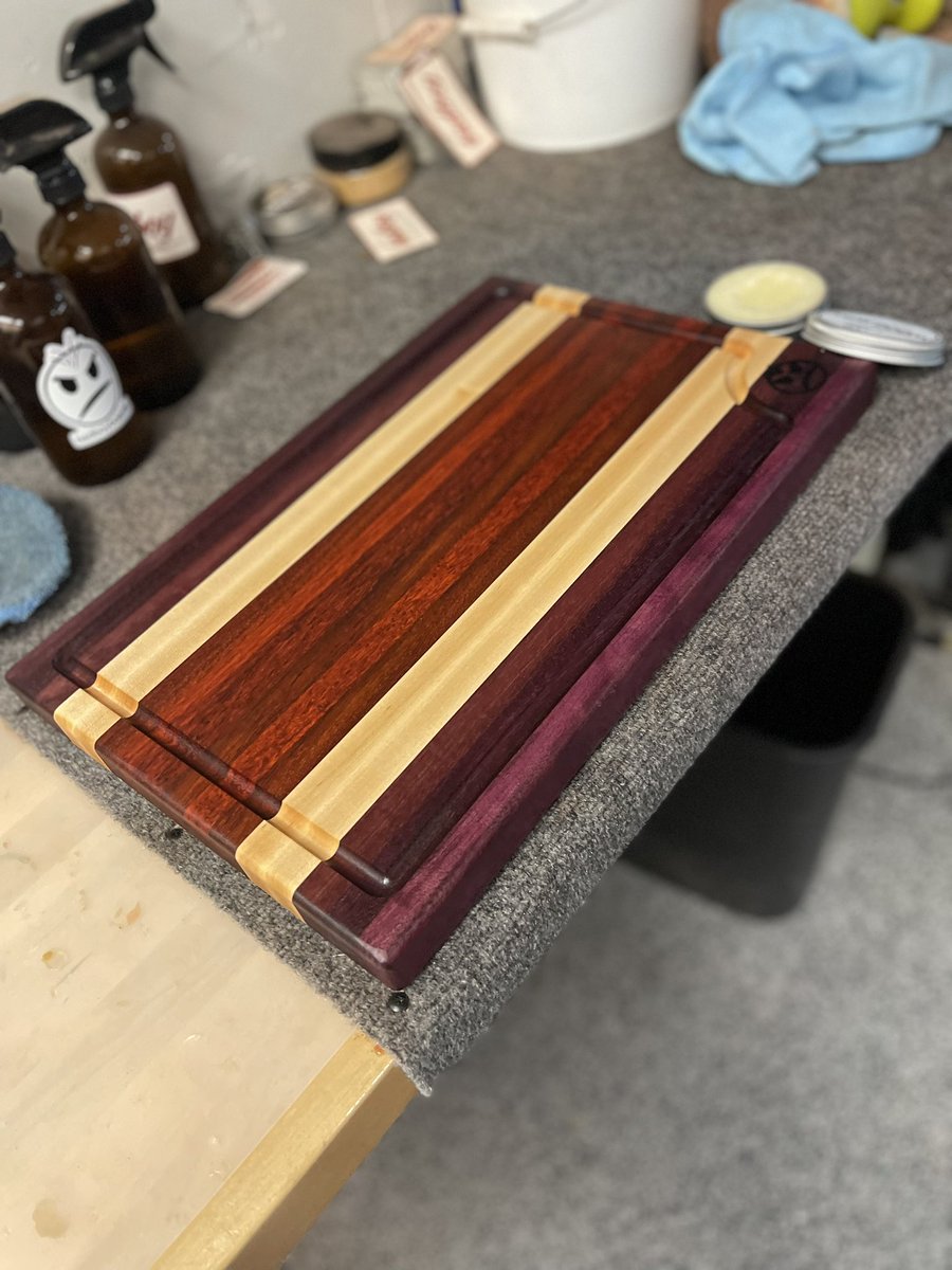 Im a sucker for Padauk and Purple Heart, What’s your favorites? #badboyboards #purpleheart #padauk  #cuttingboard  Order online @ badboyboards.com