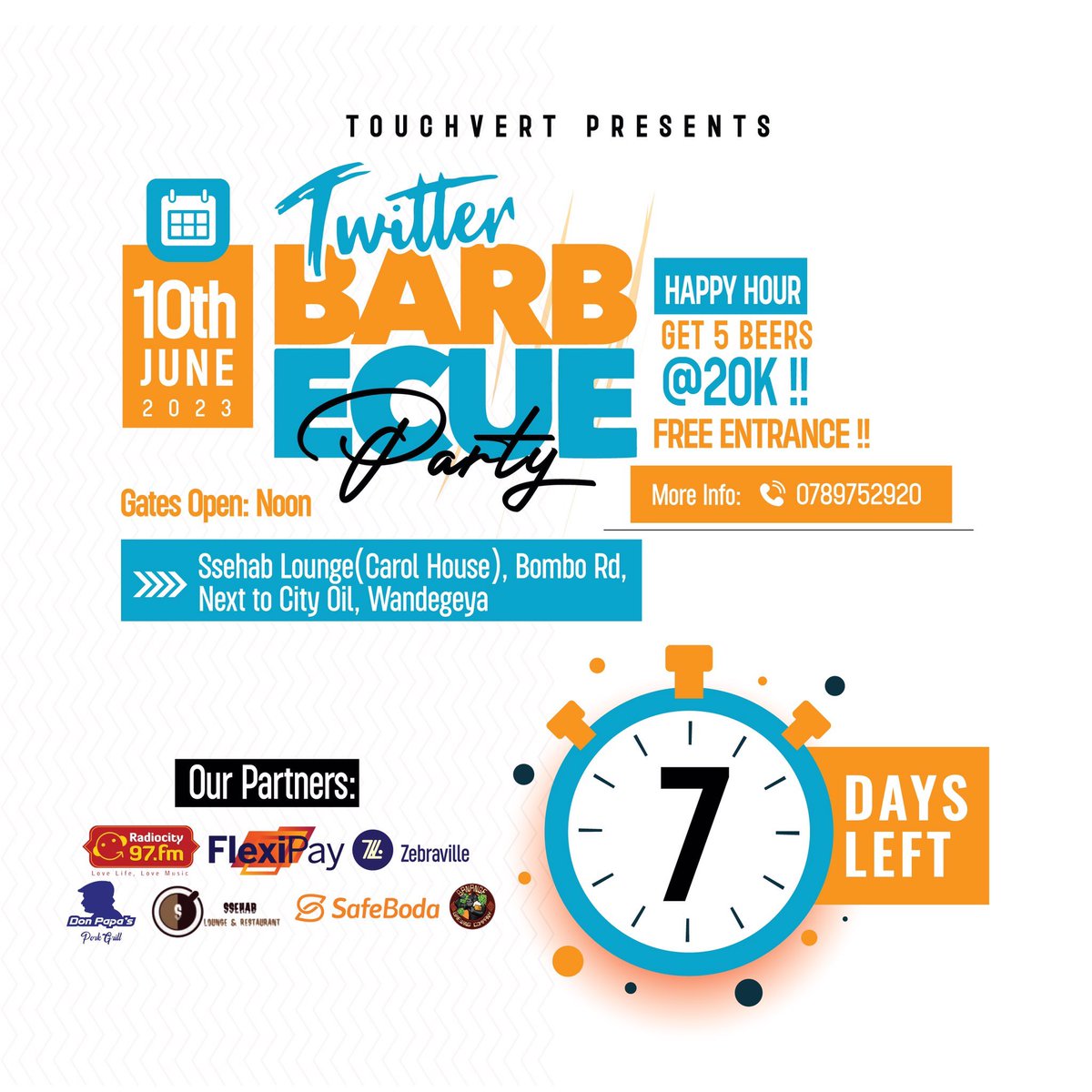 🥳🥳🥳🙈🤫🤫 JUST 7 DAYs!!!!🤭💃🏿 #TwitterBarbecueParty
