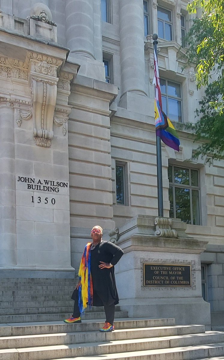 I am standing in joy after the raising of the #prideflag in DC.
#PrideMonth #PrideSeason #pride 
Rayceen.com