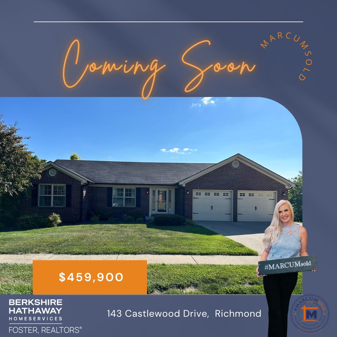 #ComingSoon & #OpenHouse  🎈Discover your dream home THIS Sunday! 

🗓️ June 4th  👉👉 1PM-3PM 👈👈 

Host by Chelsea Huff ➡️ 859.353.0907

📍143 Castlewood Drive, Richmond

🛏 4 bedrooms
🚿 3 bathrooms
📏 3,266 square feet 
🌳 1.57 acre lot

#MARCUMsold #BHHSFosterRealtors