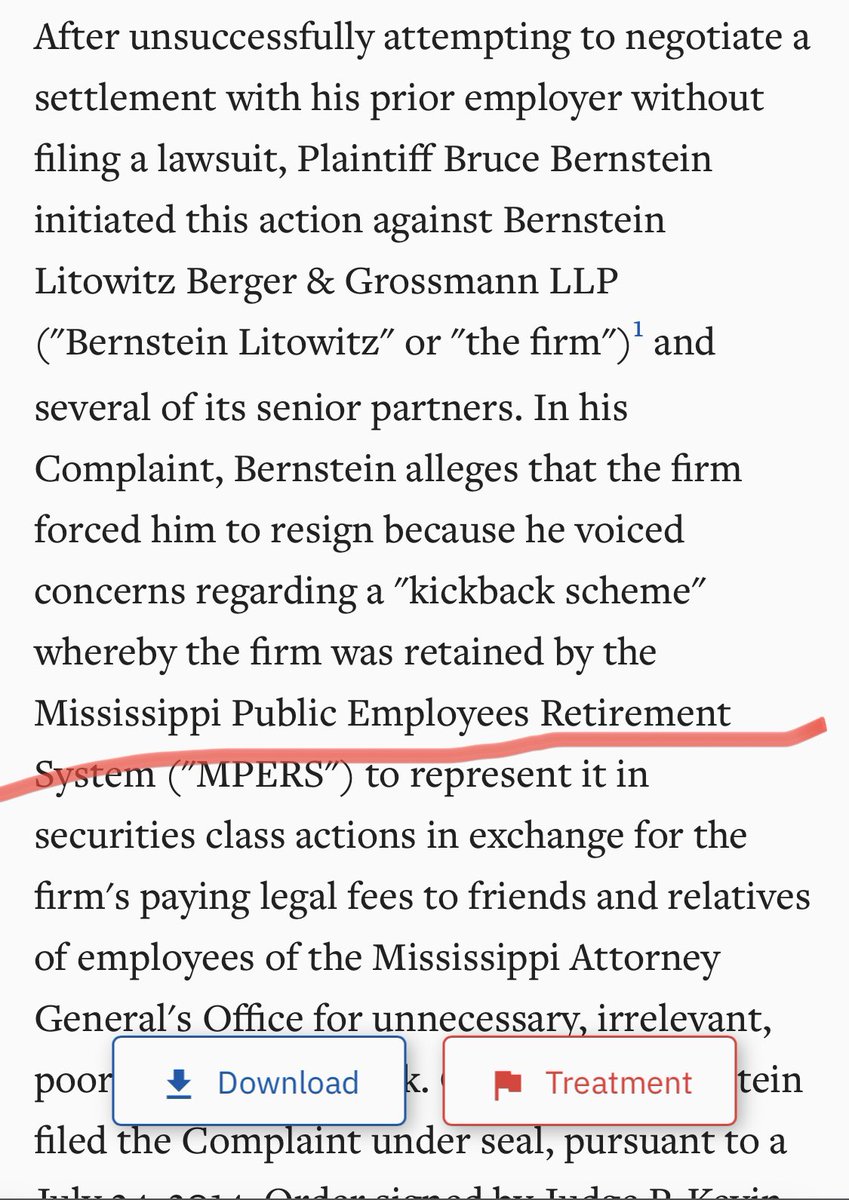 Whoa!!!! So the attorneys who claim to represent #amc shareholders have been accused of doing KICKBACKS schemes before with another retirement fund. WTF!!!! 

casetext.com/case/bernstein…

#amc #AMCAPES #AMCNEVERLEAVING #AMCARMY #AMCNOTLEAVING #AMCSTOCK #AMCTHEATERS 
#AMCSQUEEZE