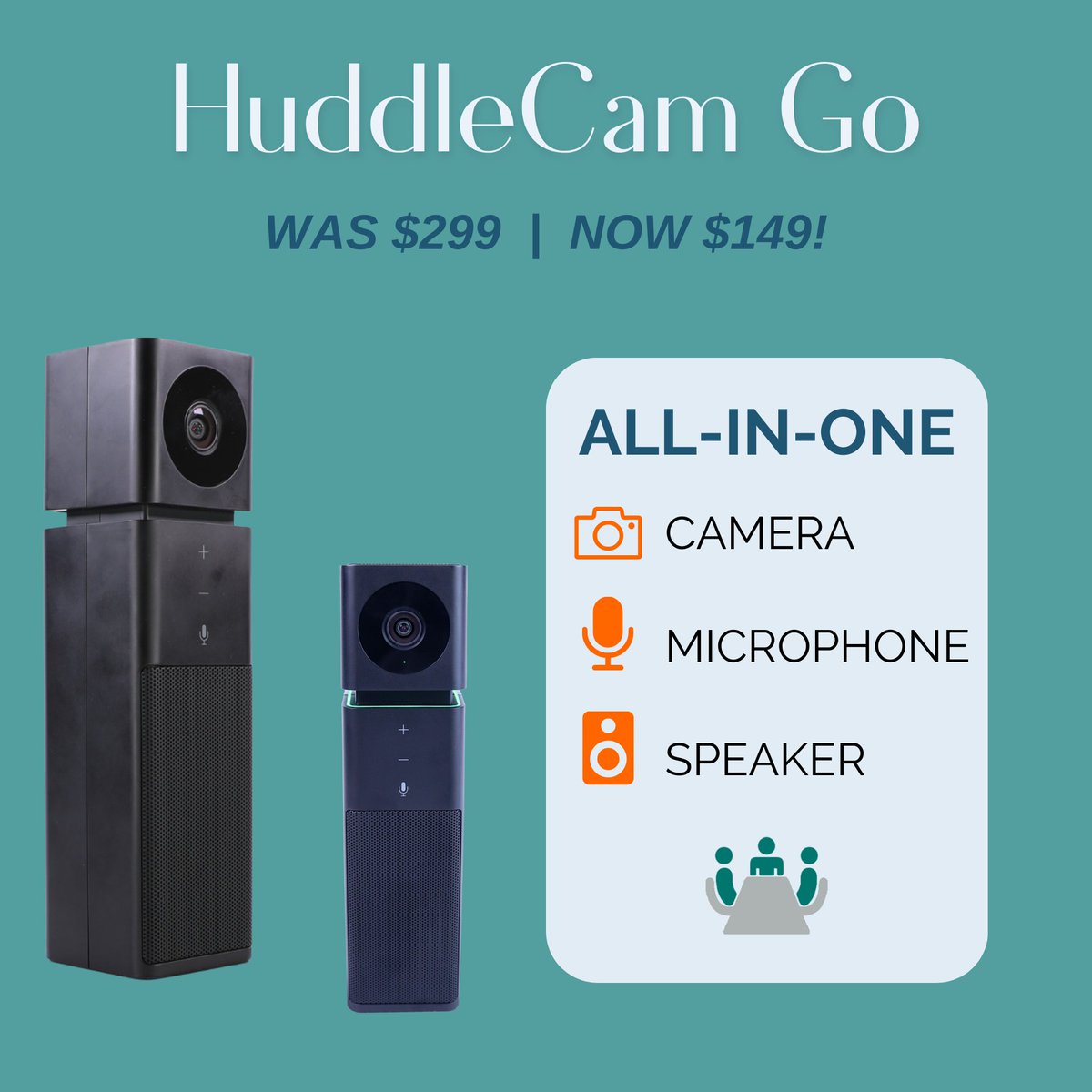 Turn any room into a robust videoconferencing system with the HuddleCam Go! 
The HuddleCam Go is an all-in-one camera, microphone and speaker perfect for enhancing your on-the-go or small meeting video conferences.

LEARN MORE: huddlecamhd.com/camera-discoun…