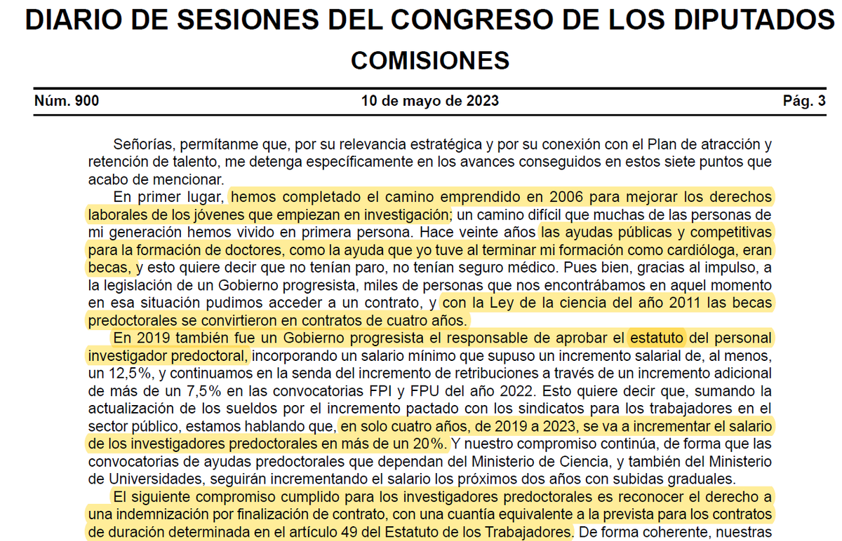 Raquel Yotti (@raquelyotti) on Twitter photo En 2003, tras finalizar mi especialidad en Cardiología gané un programa competitivo estatal de investigación. Era una beca, sin derecho a paro y sin seguro médico.
En 20 años ¿qué gobiernos han reconocido #derechos para los #jóvenes investigadores? <a href="/CienciaGob/">Ministerio de Ciencia, Innovación y Universidades</a>
Pista 👇 En 2003, tras finalizar mi especialidad en Cardiología gané un programa competitivo estatal de investigación. Era una beca, sin derecho a paro y sin seguro médico.
En 20 años ¿qué gobiernos han reconocido #derechos para los #jóvenes investigadores? <a href="/CienciaGob/">Ministerio de Ciencia, Innovación y Universidades</a>
Pista 👇
