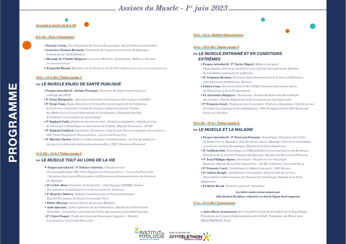 AfmPresse's tweet photo. 🖥️Replay disponible ! Les premières #AssisesDuMuscle se sont déroulées hier, jeudi 1er juin, au @lecese, avec l’intervention d’experts d’horizons variés qui ont, chacun dans leur domaine, rappelé l’importance de considérer le muscle et ses bénéfices multiples pour l’organisme. https://t.co/a0CFsDSM5F