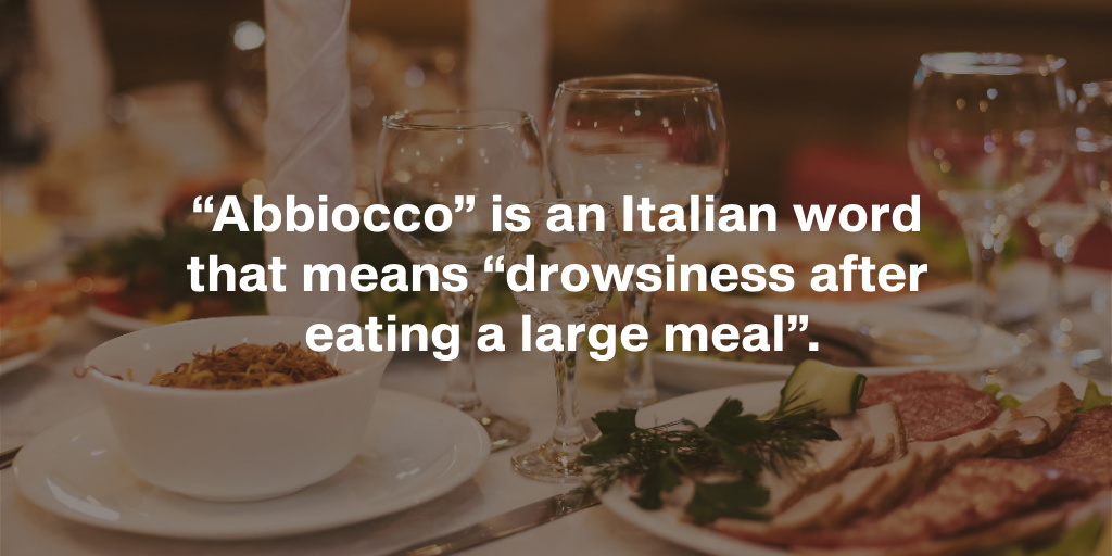 People usually feel sleepy when eating large meals rich in protein and carbohydrates, and Italians have a word to describe these people!
Do you have a similar word in your language? Let us know in the comments!
#italians #meals #food #abbiocco #italianwords #italianlanguage