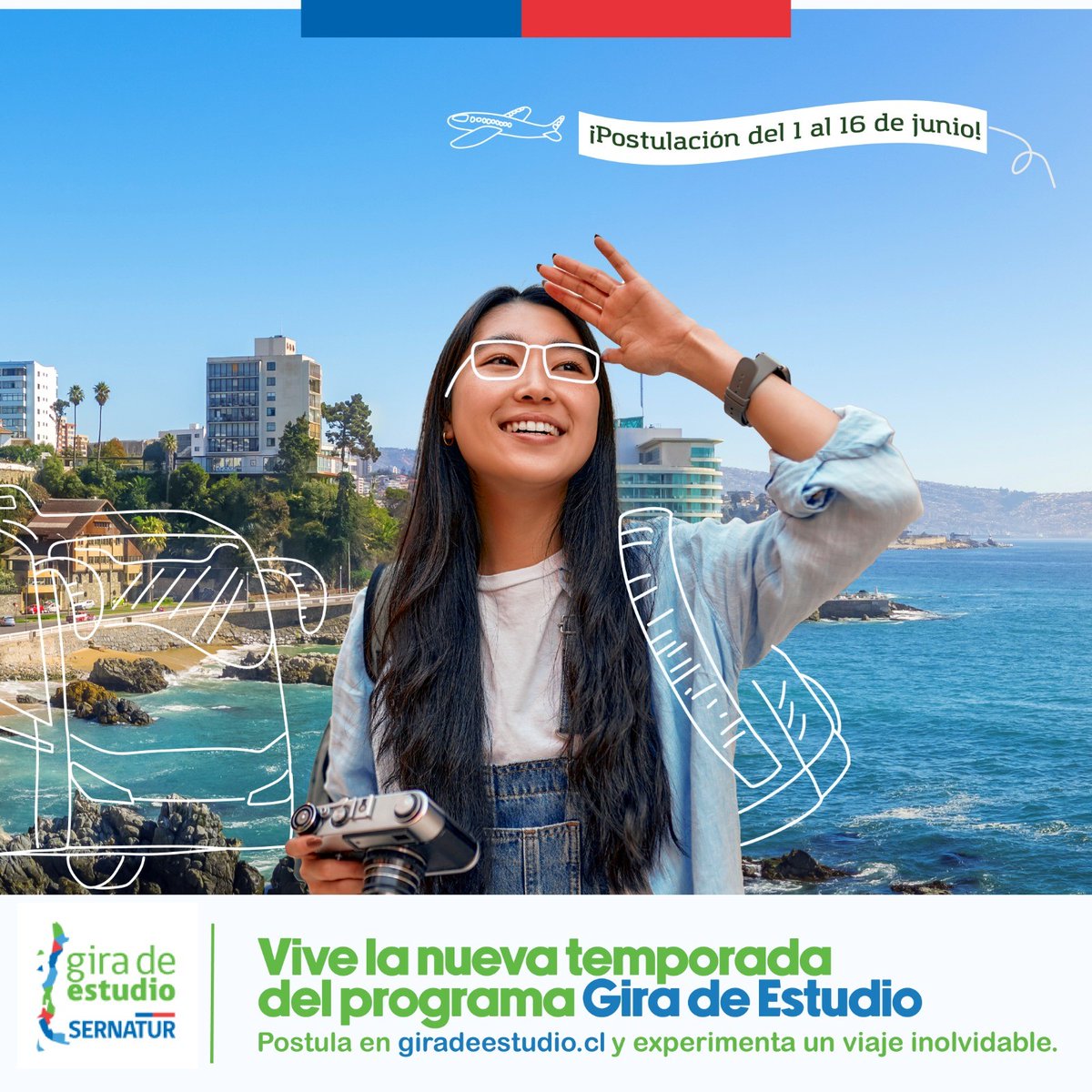Cuéntale a tus compañeras y compañeros, amigos y profesores! en <a href="/Sernatur/">Sernatur</a> lanzamos el programa "Gira de estudios" 😍✈️

Postula hasta el 16 de junio a través del sitio giradeestudio.cl y reservar viajes todo incluido por cinco días en destinos nacionales. 🧑🏻‍💻👩🏻‍💻